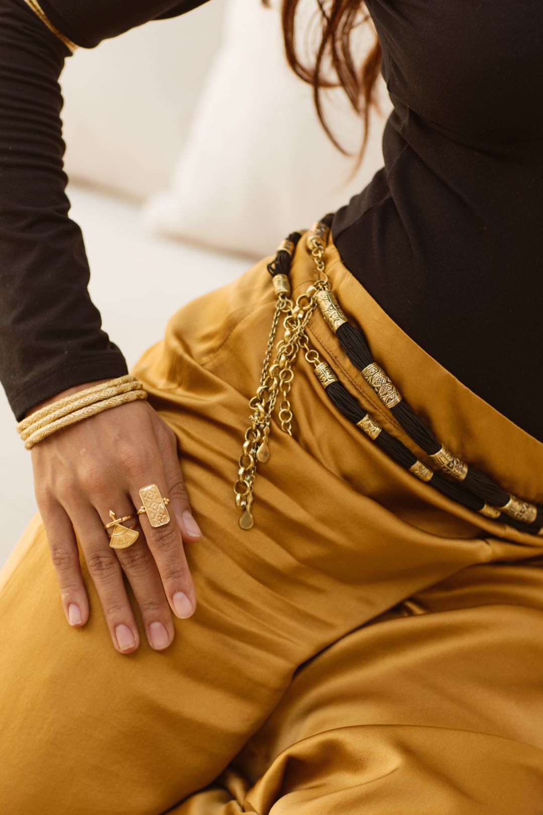 Amari Belly Belt - Brass