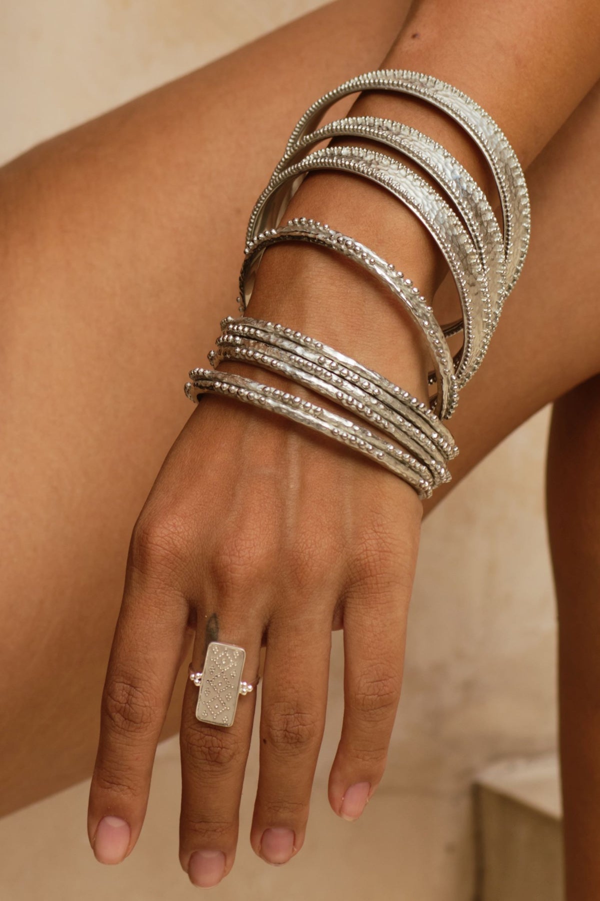 Raja Bangles - White Brass