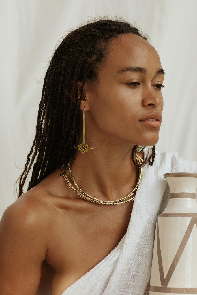 Sita Earrings - Brass & Silver