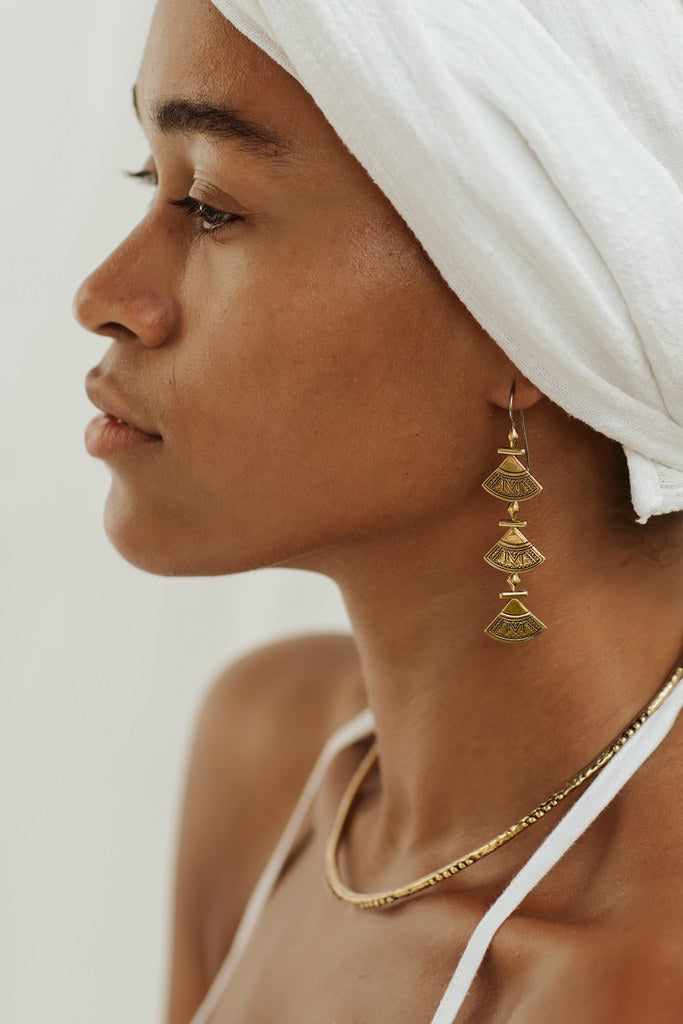 Triya Earrings - Brass