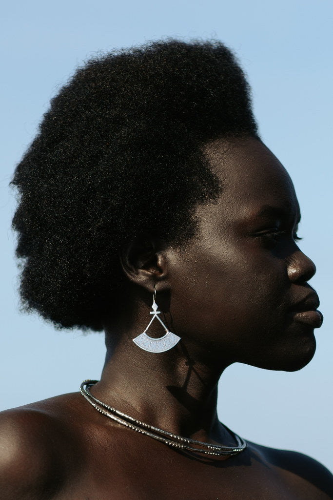 Sienna earrings - white brass